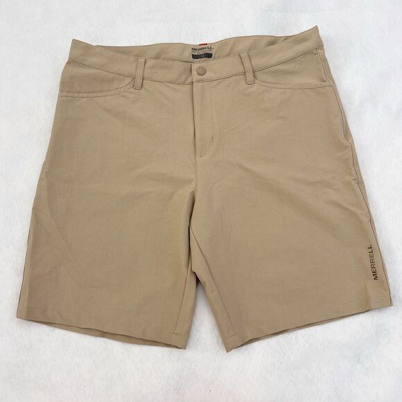 Merrell Shorts Women's 12 Beige Stretch Tan Outdoors Hiking‎ Nylon Spandex Blend - Picture 1 of 9